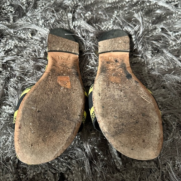 Dior Dway Slide in Chartreuse Lime Pop Mizza Embroidered - Picture 6 of 7